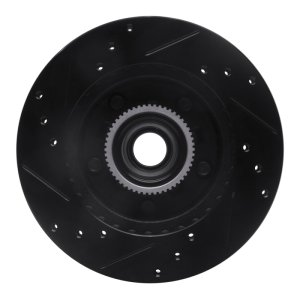 Chevrolet S10 Blazer Brake Rotor (1) - Front Right - R1 Concepts - Drilled & Slotted - Black - `91-`03